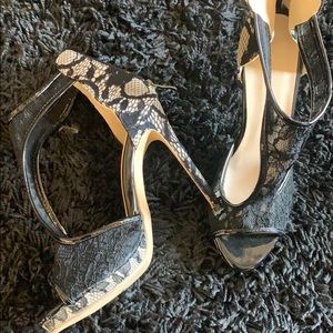 Black lace heels
